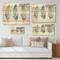 Designart - Blue Boho Feathers II - Lake House Print on Natural Pine Wood